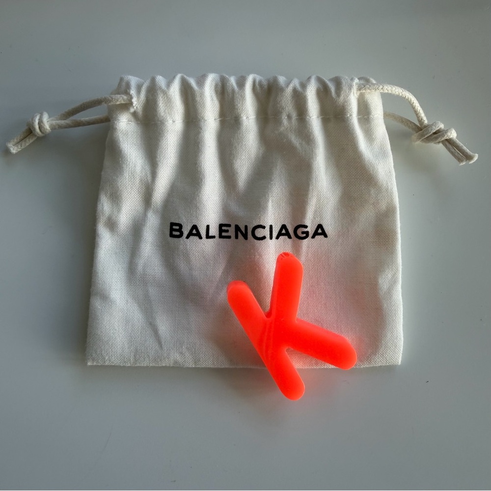 Balenciaga Neon Alphabet Single Earring Orange